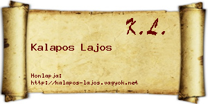 Kalapos Lajos névjegykártya