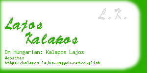 lajos kalapos business card